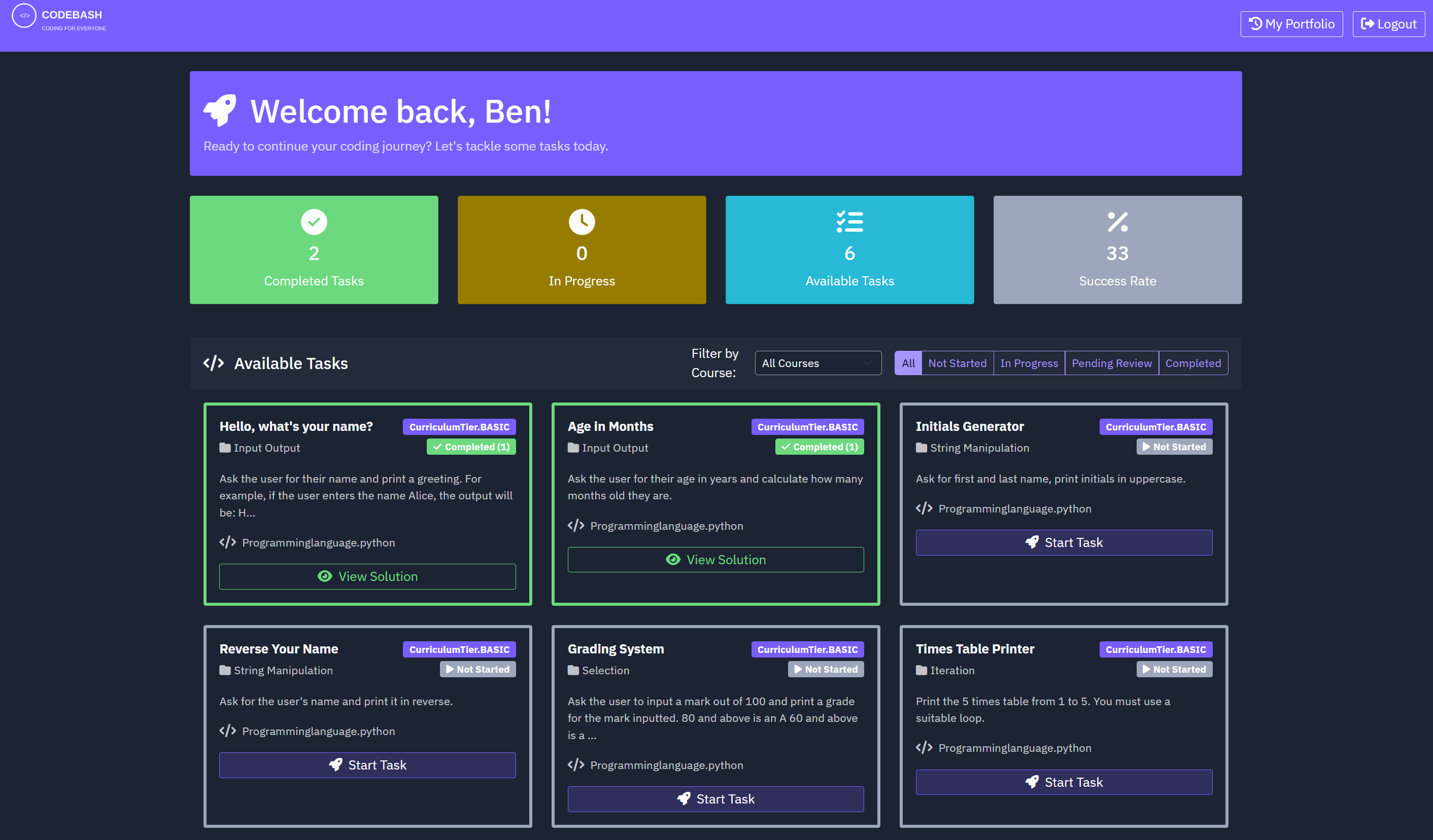 Student Dashboard